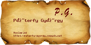 Péterfy György névjegykártya