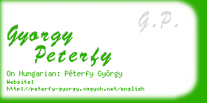 gyorgy peterfy business card