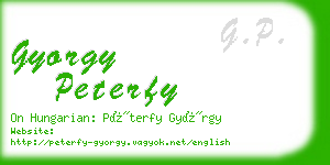 gyorgy peterfy business card